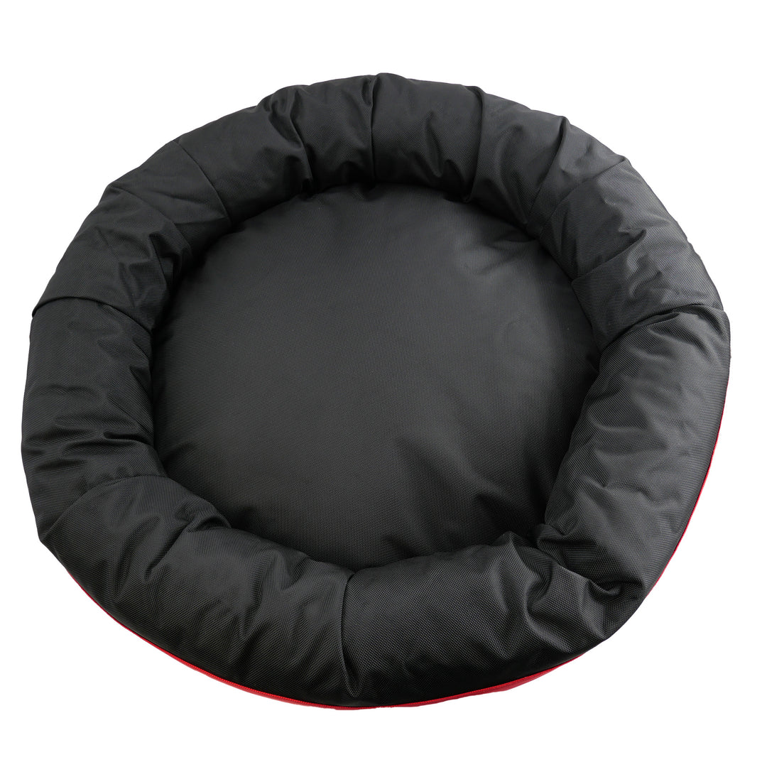Top view of dog bed in black