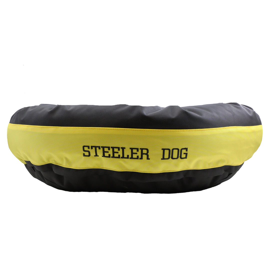 Dog Bed Round Bolster Armor™ 'Steeler Dog'