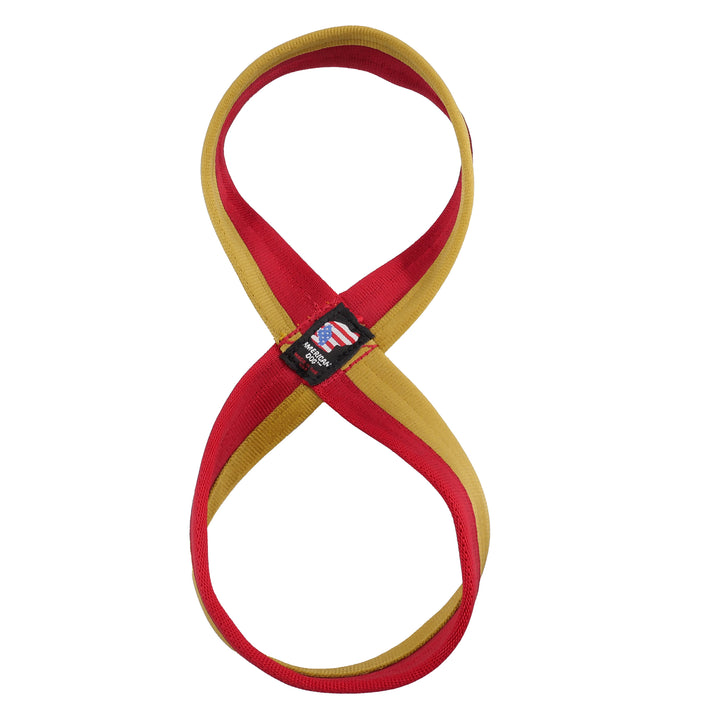 Red & Gold seatbelt tug figure 8 shape