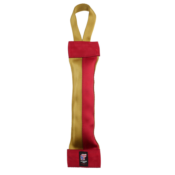 Red & Gold Seatbelt tug toy