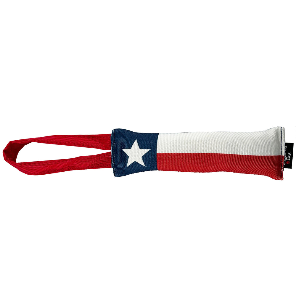 Fire Hose with the Texas flag image of a white star on a blue background and white and red stripes