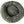 Round fuzzy charcoal bolster dog bed top view